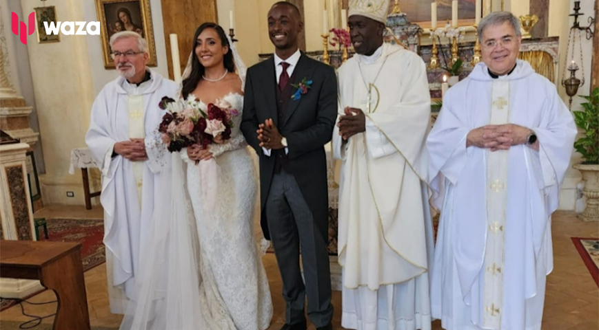 Photos of Kigen Moi's white wedding in Rome